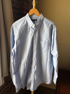 Double Pump Men's Light Blue Cotton Dress Shirt Size XXL